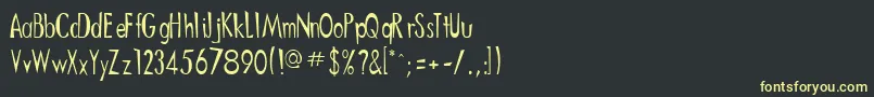 フォントCampbellRegular – 黒い背景に黄色の文字