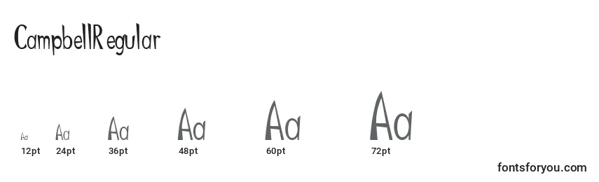 CampbellRegular Font Sizes
