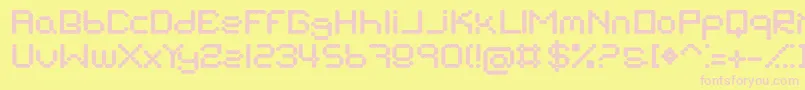 SuckMyBalls-fontti – vaaleanpunaiset fontit keltaisella taustalla
