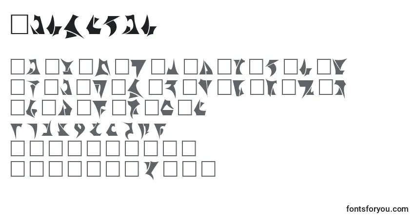 A fonte Klinzhai – alfabeto, números, caracteres especiais
