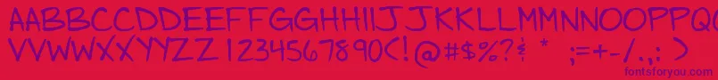 Mondaymorning Font – Purple Fonts on Red Background