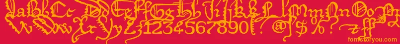 フォントDeigratia – 赤い背景にオレンジの文字