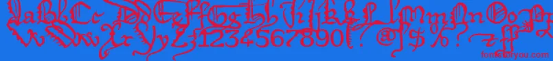 Deigratia Font – Red Fonts on Blue Background