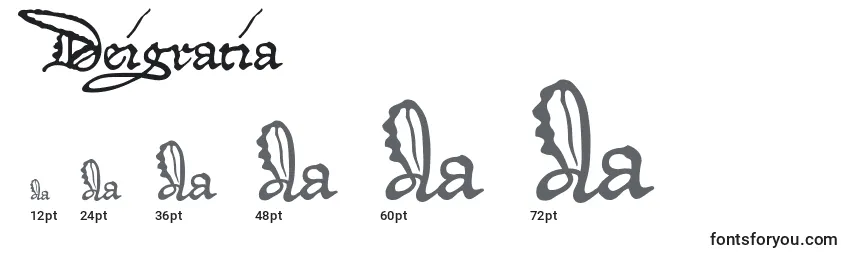 Размеры шрифта Deigratia