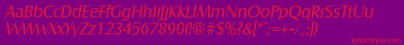 SalzburgRegularita Font – Red Fonts on Purple Background