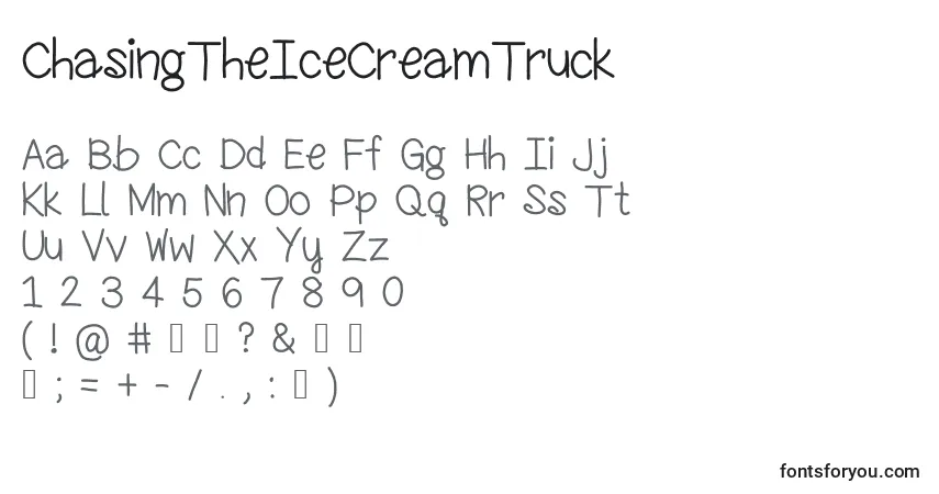Fuente ChasingTheIceCreamTruck - alfabeto, números, caracteres especiales