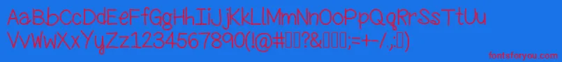 ChasingTheIceCreamTruck Font – Red Fonts on Blue Background