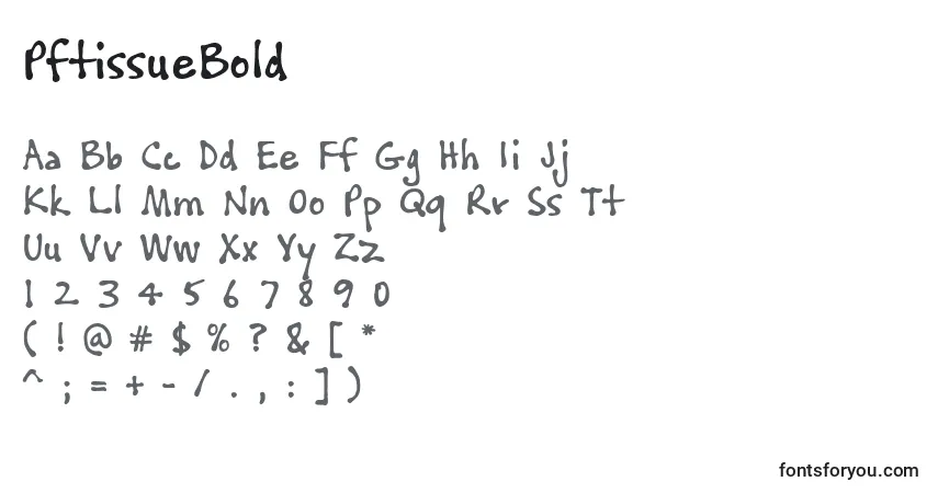A fonte PftissueBold – alfabeto, números, caracteres especiais