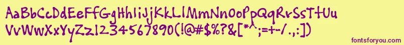 PftissueBold Font – Purple Fonts on Yellow Background