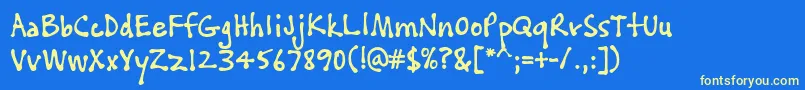 PftissueBold Font – Yellow Fonts on Blue Background
