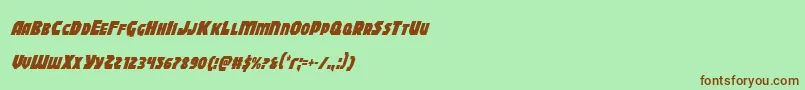 Blitzstrikecondital Font – Brown Fonts on Green Background