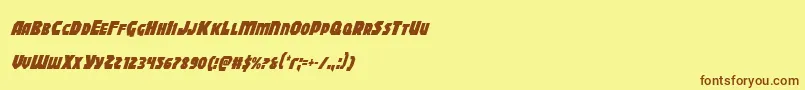 Blitzstrikecondital Font – Brown Fonts on Yellow Background