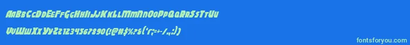 Blitzstrikecondital Font – Green Fonts on Blue Background