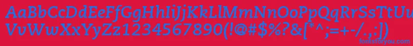 PmnCaeciliaLt76BoldItalic Font – Blue Fonts on Red Background