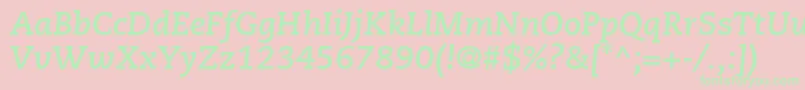 Police PmnCaeciliaLt76BoldItalic – polices vertes sur fond rose