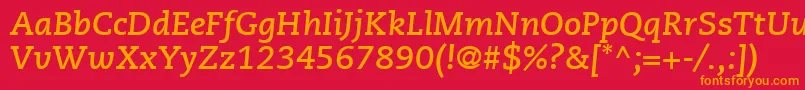 PmnCaeciliaLt76BoldItalic Font – Orange Fonts on Red Background