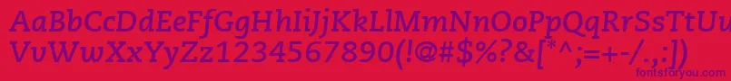 PmnCaeciliaLt76BoldItalic Font – Purple Fonts on Red Background