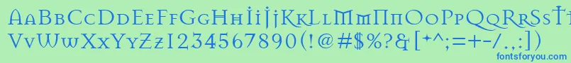 フォントMasonRegular – 青い文字は緑の背景です。