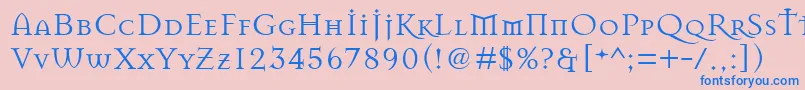 フォントMasonRegular – ピンクの背景に青い文字