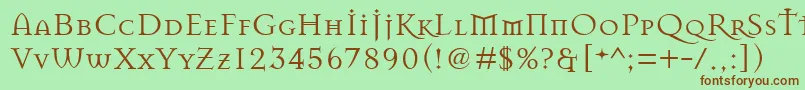 フォントMasonRegular – 緑の背景に茶色のフォント