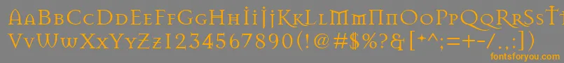 フォントMasonRegular – オレンジの文字は灰色の背景にあります。