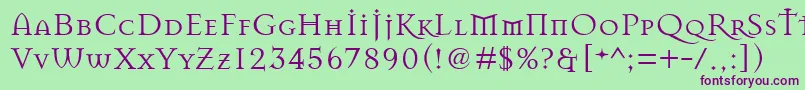 フォントMasonRegular – 緑の背景に紫のフォント