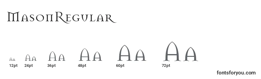 Размеры шрифта MasonRegular