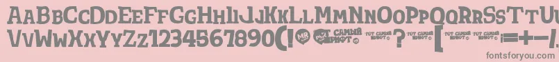 Totshrift Font – Gray Fonts on Pink Background