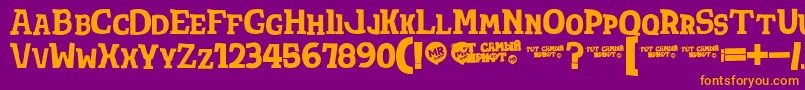 Totshrift Font – Orange Fonts on Purple Background