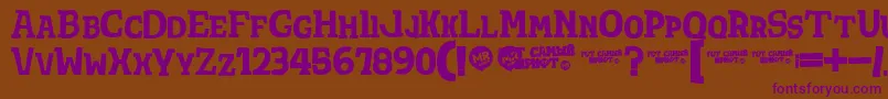 Totshrift Font – Purple Fonts on Brown Background