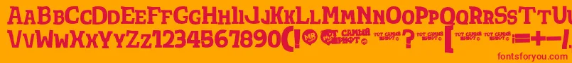 Totshrift Font – Red Fonts on Orange Background