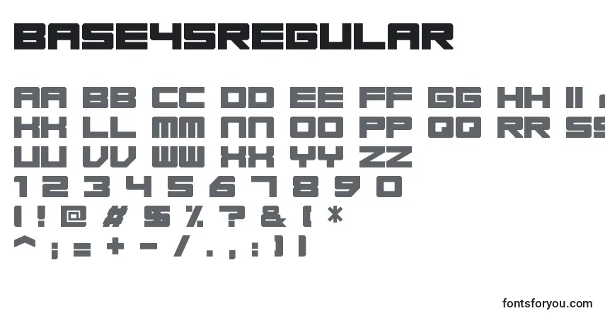 Base45Regular-fontti – aakkoset, numerot, erikoismerkit