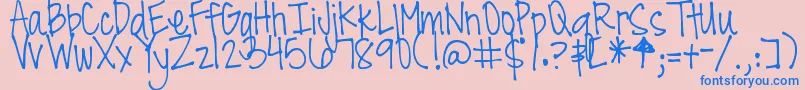 DjbAllTheCoolChicks Font – Blue Fonts on Pink Background