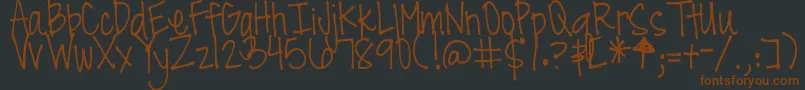 DjbAllTheCoolChicks-fontti – ruskeat fontit mustalla taustalla