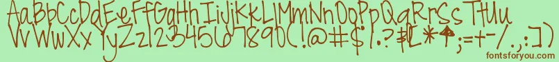 DjbAllTheCoolChicks Font – Brown Fonts on Green Background