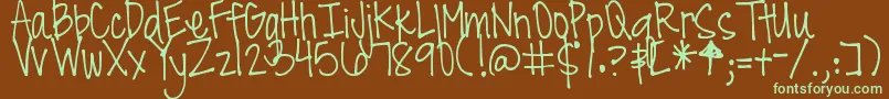 DjbAllTheCoolChicks Font – Green Fonts on Brown Background