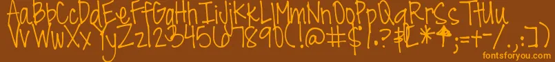 DjbAllTheCoolChicks-fontti – oranssit fontit ruskealla taustalla