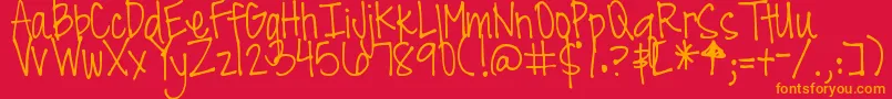 DjbAllTheCoolChicks Font – Orange Fonts on Red Background
