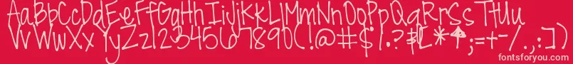 DjbAllTheCoolChicks Font – Pink Fonts on Red Background