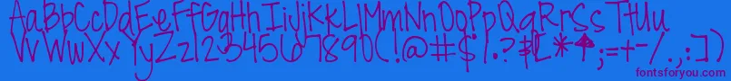 DjbAllTheCoolChicks Font – Purple Fonts on Blue Background