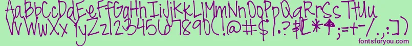 DjbAllTheCoolChicks Font – Purple Fonts on Green Background