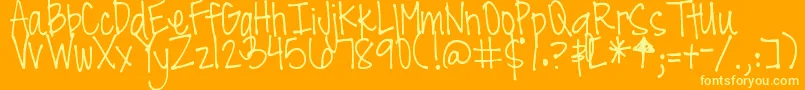 DjbAllTheCoolChicks Font – Yellow Fonts on Orange Background