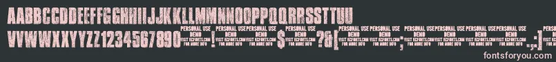 Fonte TransitdisplaydemoKcfonts – fontes rosa em um fundo preto