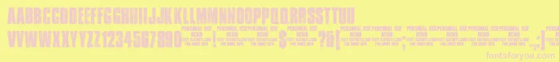 TransitdisplaydemoKcfonts-Schriftart – Rosa Schriften auf gelbem Hintergrund