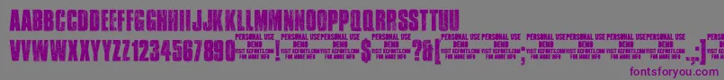 Шрифт TransitdisplaydemoKcfonts – фиолетовые шрифты на сером фоне