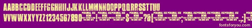 TransitdisplaydemoKcfonts Font – Yellow Fonts on Purple Background