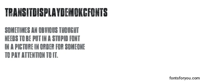 Review of the TransitdisplaydemoKcfonts Font