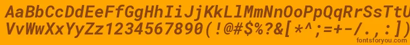 Шрифт RobotomonoBolditalic – коричневые шрифты на оранжевом фоне