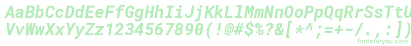 RobotomonoBolditalic Font – Green Fonts on White Background