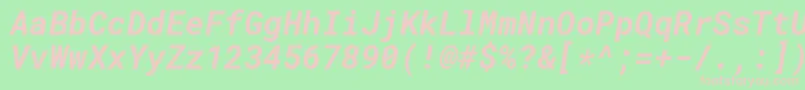 RobotomonoBolditalic Font – Pink Fonts on Green Background